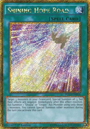 Shining Hope Road PGL3 EN014 Gold Secret Rare 1st Edition Shining Hope Road PGL3 EN014 Gold Secret Rare 1st Edition