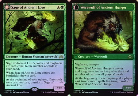 Sage of Ancient Lore Werewolf of Ancient Hunger 225 297 Foil Shadows over Innistrad Foil Singles Sage of Ancient Lore Werewolf of Ancient Hunger 225 297 Foil Shadows over Innistrad Foil Singles