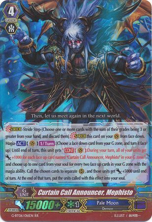 Curtain Call Announcer Mephisto G BT06 016EN Double Rare RR Curtain Call Announcer Mephisto G BT06 016EN Double Rare RR