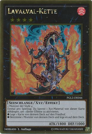 Lavalval Kette PGL2 DE044 Gold Rare 1st Edition German Yugioh Cards Lavalval Kette PGL2 DE044 Gold Rare 1st Edition German Yugioh Cards