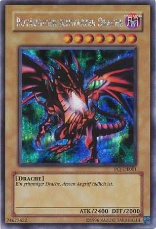 Rotaugiger schwarzer Drache PCJ DE001 Secret Rare German Yugioh Cards Rotaugiger schwarzer Drache PCJ DE001 Secret Rare German Yugioh Cards