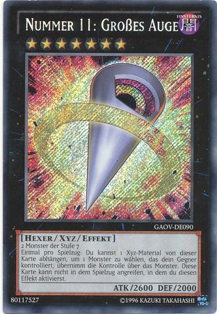 Nummer 11 GroBes Auge GAOV DE090 Secret Rare Unlimited German Yugioh Cards Nummer 11 GroBes Auge GAOV DE090 Secret Rare Unlimited German Yugioh Cards