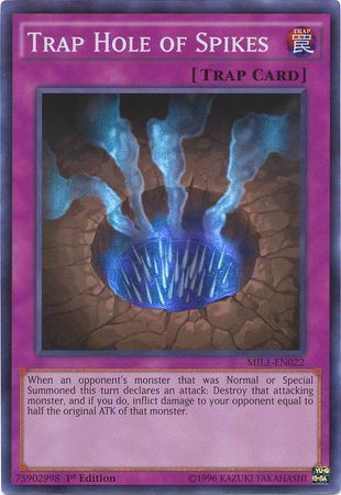 Trap Hole of Spikes MIL1 EN022 Super Rare 1st Edition Trap Hole of Spikes MIL1 EN022 Super Rare 1st Edition