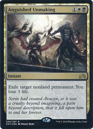 Anguished Unmaking 242 297 SOI Pre Release Foil Promo Magic The Gathering Promo Cards Anguished Unmaking 242 297 SOI Pre Release Foil Promo Magic The Gathering Promo Cards