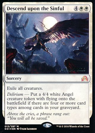 Descend upon the Sinful 013 297 SOI Prerelease Foil Promo Magic The Gathering Promo Cards Descend upon the Sinful 013 297 SOI Prerelease Foil Promo Magic The Gathering Promo Cards