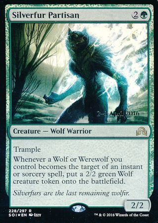Silverfur Partisan 228 297 SOI Pre Release Foil Promo Magic The Gathering Promo Cards Silverfur Partisan 228 297 SOI Pre Release Foil Promo Magic The Gathering Promo Cards