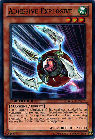 Adhesive Explosive WGRT EN015 Super Rare Limited 1st Edition War of the Giants Reinforcements Adhesive Explosive WGRT EN015 Super Rare Limited 1st Edition War of the Giants Reinforcements