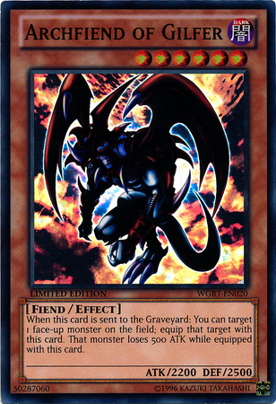Archfiend of Gilfer WGRT EN020 Super Rare Limited 1st Edition Archfiend of Gilfer WGRT EN020 Super Rare Limited 1st Edition