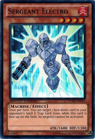 Sergeant Electro WGRT EN043 Super Rare Limited 1st Edition War of the Giants Reinforcements Sergeant Electro WGRT EN043 Super Rare Limited 1st Edition War of the Giants Reinforcements