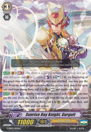 Sunrise Ray Knight Gurguit G SD02 002EN Sunrise Ray Knight Gurguit G SD02 002EN