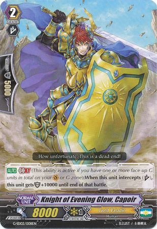 Knight of Evening Glow Capoir G SD02 008EN G Start Deck 02 Knight of the Sun Singles Knight of Evening Glow Capoir G SD02 008EN G Start Deck 02 Knight of the Sun Singles