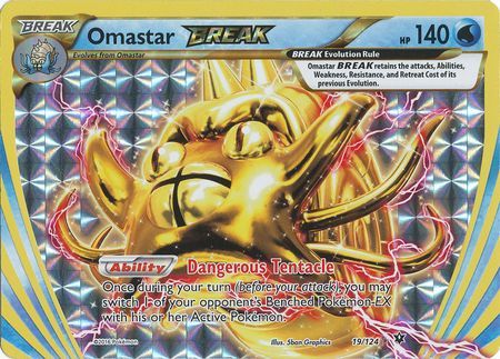 OMASTAR BREAK 19/124 Ultra Rare Pokemon Card XY Fates Collide Near Mint