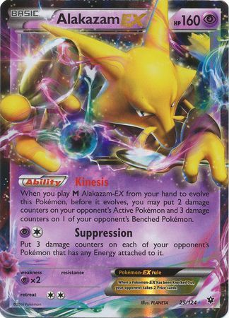 Alakazam EX 125/124 Secret Rare Fates Collide Pokemon Card Near Mint