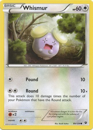 Whismur 80 124 Common XY Fates Collide Singles Whismur 80 124 Common XY Fates Collide Singles