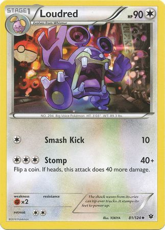 Loudred 81 124 Uncommon XY Fates Collide Singles Loudred 81 124 Uncommon XY Fates Collide Singles
