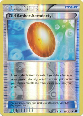 Old Amber Aerodactyl 106 124 Uncommon Reverse Holo Old Amber Aerodactyl 106 124 Uncommon Reverse Holo