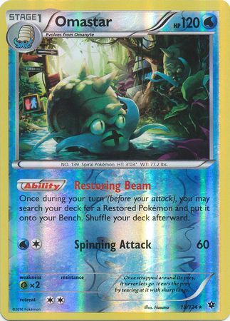 Omastar 18 124 Rare Reverse Holo XY Fates Collide Reverse Holo Singles Omastar 18 124 Rare Reverse Holo XY Fates Collide Reverse Holo Singles