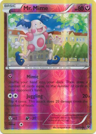 Mr Mime 67 124 Rare Reverse Holo XY Fates Collide Reverse Holo Singles Mr Mime 67 124 Rare Reverse Holo XY Fates Collide Reverse Holo Singles