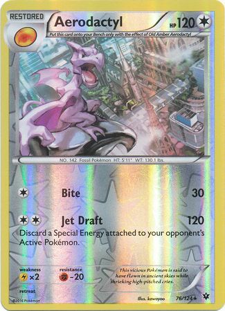 POKEMON Card FOSSIL AERODACTYL #1/62 Black Star Rare Holo Foil