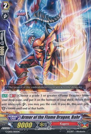 Armor of the Flame Dragon Bahr G LD02 005EN Common C G Legend Deck 2 The Overlord Blaze Toshiki Kai Singles Armor of the Flame Dragon Bahr G LD02 005EN Common C G Legend Deck 2 The Overlord Blaze Toshiki Kai Singles