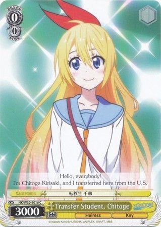 Transfer Student Chitoge NK W30 E016 Common C Weiss Schwarz Nisekoi False Love Booster Set Transfer Student Chitoge NK W30 E016 Common C Weiss Schwarz Nisekoi False Love Booster Set