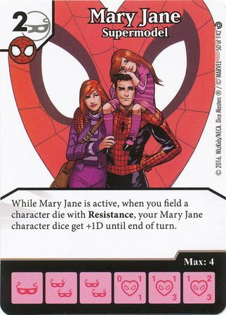 4 X MARY JANE SUPERMODEL 50/142 Civil War Dice Masters 