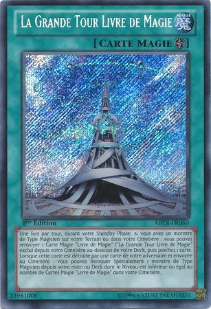 La Grande Tour Livre de Magie ABYR FR060 Secret Rare 1st Edition French Yugioh Cards La Grande Tour Livre de Magie ABYR FR060 Secret Rare 1st Edition French Yugioh Cards