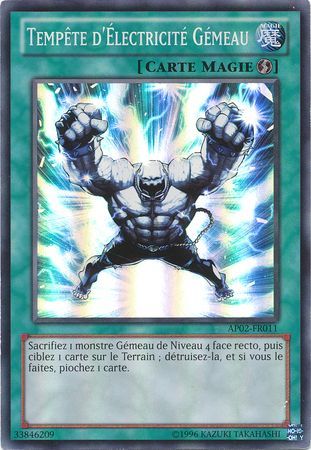 Tempete d Electricite Gemeau AP02 FR011 Super Rare French Yugioh Cards Tempete d Electricite Gemeau AP02 FR011 Super Rare French Yugioh Cards