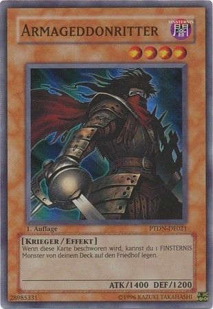 Armageddonritter PTDN DE021 Super Rare 1st Edition German Yugioh Cards Armageddonritter PTDN DE021 Super Rare 1st Edition German Yugioh Cards