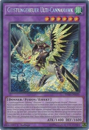 Geistungeheuer Ulti Cannahawk THSF DE030 Secret Rare 1st Edition German Yugioh Cards Geistungeheuer Ulti Cannahawk THSF DE030 Secret Rare 1st Edition German Yugioh Cards