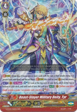 Beast Slayer Military Deity Tyr G FC03 012EN Triple Rare RRR Beast Slayer Military Deity Tyr G FC03 012EN Triple Rare RRR