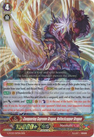 Conquering Supreme Dragon Voltechzapper Dragon G FC03 017EN Triple Rare RRR Conquering Supreme Dragon Voltechzapper Dragon G FC03 017EN Triple Rare RRR