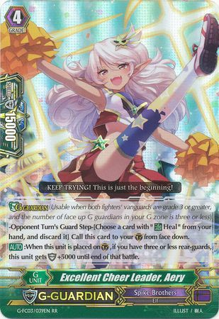 Excellent Cheer Leader Aery G FC03 039EN Double Rare RR Cardfight Vanguard Fighter s Collection 2016 Singles Excellent Cheer Leader Aery G FC03 039EN Double Rare RR Cardfight Vanguard Fighter s Collection 2016 Singles