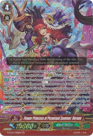Flower Princess of Perpetual Summer Verano G FC03 008EN Generation Rare GR Flower Princess of Perpetual Summer Verano G FC03 008EN Generation Rare GR