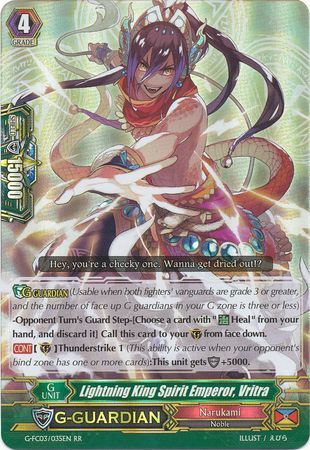 Lightning King Spirit Emperor Vritra G FC03 035EN Double Rare RR Cardfight Vanguard Fighter s Collection 2016 Singles Lightning King Spirit Emperor Vritra G FC03 035EN Double Rare RR Cardfight Vanguard Fighter s Collection 2016 Singles