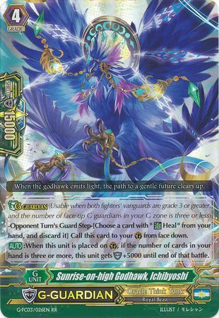 Sunrise on high Godhawk Ichibyoshi G FC03 026EN Double Rare RR Cardfight Vanguard Fighter s Collection 2016 Singles Sunrise on high Godhawk Ichibyoshi G FC03 026EN Double Rare RR Cardfight Vanguard Fighter s Collection 2016 Singles