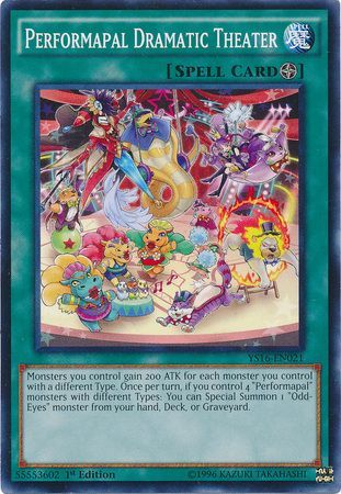 Performapal Dramatic Theater YS16 EN021 Common 1st Edition Starter Deck Yuya 1st Edition Singles Performapal Dramatic Theater YS16 EN021 Common 1st Edition Starter Deck Yuya 1st Edition Singles