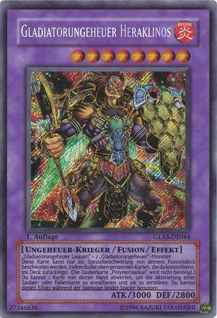 Gladiatorungeheuer Heraklinos GLAS DE044 Secret Rare 1st Edition German Yugioh Cards Gladiatorungeheuer Heraklinos GLAS DE044 Secret Rare 1st Edition German Yugioh Cards