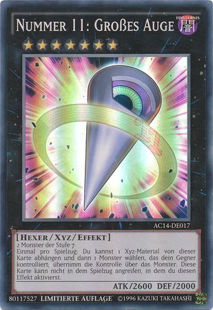 Nummer 11 GroBes Auge AC14 DE017 Super Rare Limited Edition Nummer 11 GroBes Auge AC14 DE017 Super Rare Limited Edition