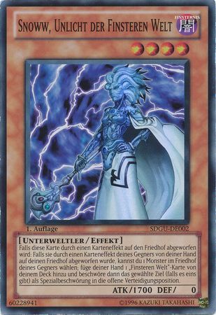Snoww Unlicht der Finsteren Welt SDGU DE002 Super Rare 1st Edition German Yugioh Cards Snoww Unlicht der Finsteren Welt SDGU DE002 Super Rare 1st Edition German Yugioh Cards