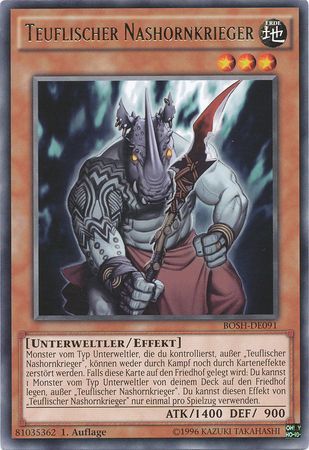 Teuflischer Nashornkrieger BOSH DE091 Rare 1st Edition Teuflischer Nashornkrieger BOSH DE091 Rare 1st Edition