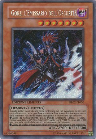 Gorz l Emissario dell Oscurita RP02 IT000 Secret Rare Italian Yugioh Cards Gorz l Emissario dell Oscurita RP02 IT000 Secret Rare Italian Yugioh Cards