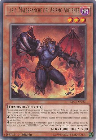 Libic Malebranche del Abismo Ardiente SECE SP083 Rare 1st Edition Spanish Yugioh Cards Libic Malebranche del Abismo Ardiente SECE SP083 Rare 1st Edition Spanish Yugioh Cards