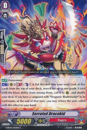 Serrated Dracokid G BT07 070EN Common C G Booster Set 7 Glorious Bravery of Radiant Sword Singles Serrated Dracokid G BT07 070EN Common C G Booster Set 7 Glorious Bravery of Radiant Sword Singles