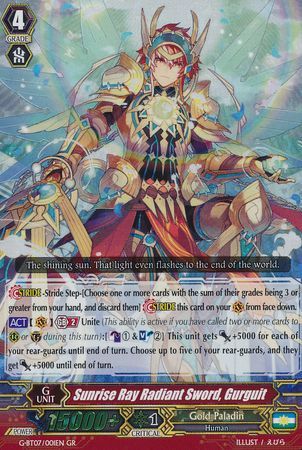 Sunrise Ray Radiant Sword Gurguit G BT07 001EN Generation Rare GR Sunrise Ray Radiant Sword Gurguit G BT07 001EN Generation Rare GR