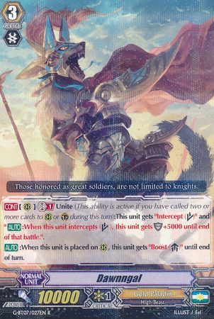 Dawnngal G BT07 027EN Rare R G Booster Set 7 Glorious Bravery of Radiant Sword Singles Dawnngal G BT07 027EN Rare R G Booster Set 7 Glorious Bravery of Radiant Sword Singles