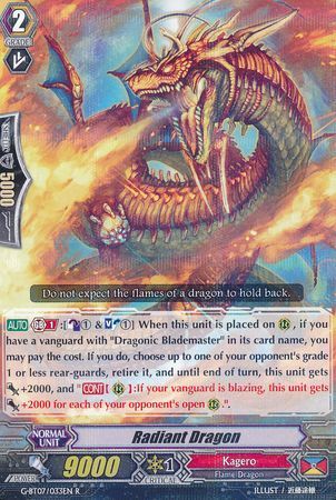 Radiant Dragon G BT07 033EN Rare R G Booster Set 7 Glorious Bravery of Radiant Sword Singles Radiant Dragon G BT07 033EN Rare R G Booster Set 7 Glorious Bravery of Radiant Sword Singles