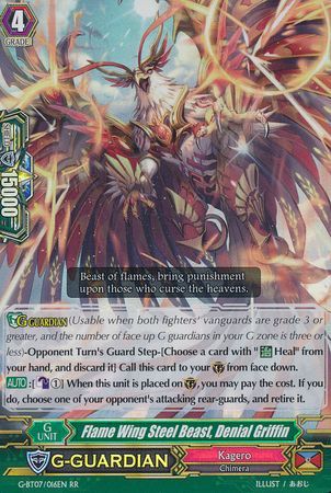 Flame Wing Steel Beast Denial Griffin G BT07 016EN Rare RR Flame Wing Steel Beast Denial Griffin G BT07 016EN Rare RR