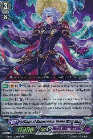 Wings of Recurrence Blade Wing Reijy G BT07 008EN Triple Rare RRR Wings of Recurrence Blade Wing Reijy G BT07 008EN Triple Rare RRR