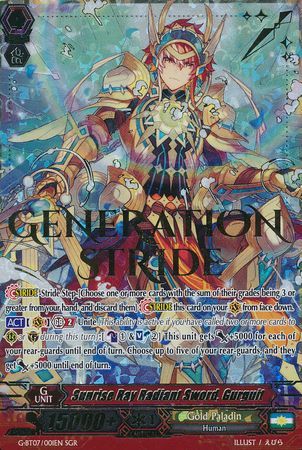 Sunrise Ray Radiant Sword Gurguit G BT07 001EN Super Generation Rare SGR Sunrise Ray Radiant Sword Gurguit G BT07 001EN Super Generation Rare SGR